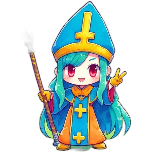 staff, sword, weapon, pixel art, anime, fantasy art, cartoon, anime-styled transparent PNG cut-out