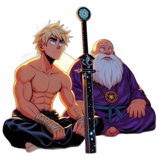 sword, staff, weapon, fantasy art, concept art, pixel art, anime, fire transparent PNG cut-out