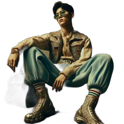 jacket, shoes, concept art, photorealistic, comic book art, cyberpunk, earth tones, young transparent PNG cut-out