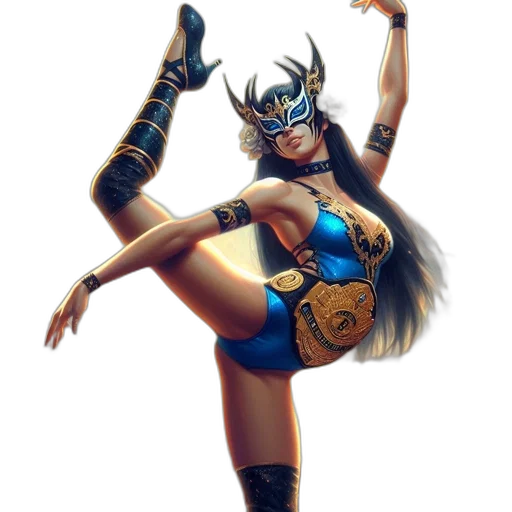 fantasy art, concept art, comic book art, 3d render, inside, wrestling, arena, female transparent PNG cut-out