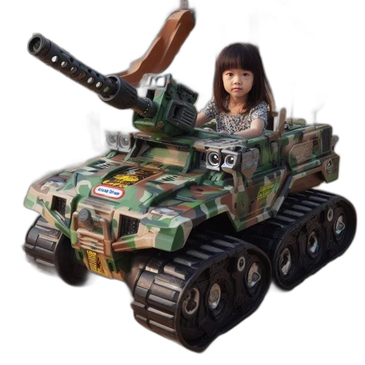 weapon, robot, car, 3d render, concept art, photorealistic, young, girl transparent PNG cut-out