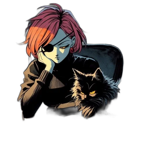 jacket, animal, mask, creature, comic book art, pixel art, concept art, cartoon transparent PNG cut-out