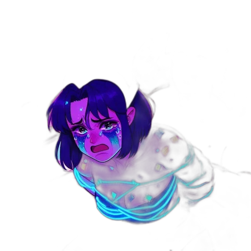 creature, mask, face, hair, concept art, vaporwave, watercolor, fantasy art transparent PNG cut-out