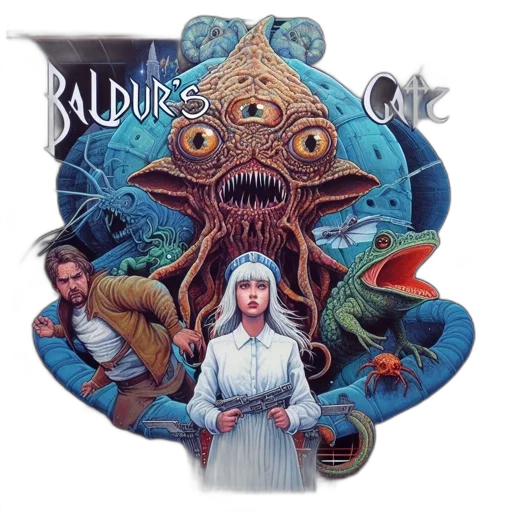 concept art, fantasy art, blue, poster, baldur, gate, features, celestial transparent PNG cut-out