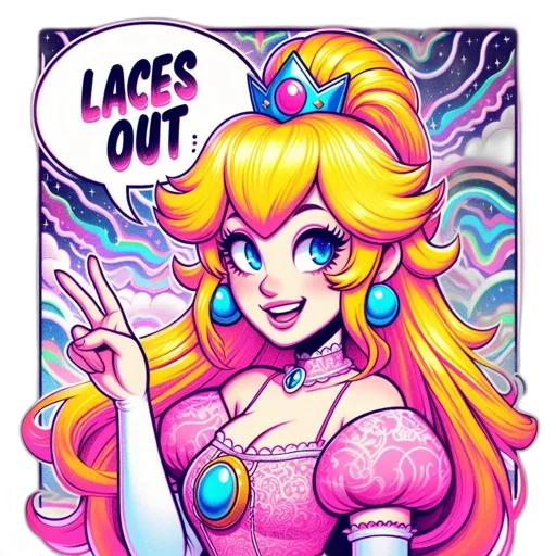 dress, face, hair, vaporwave, pixel art, comic book art, cartoon, neon lights transparent PNG cut-out