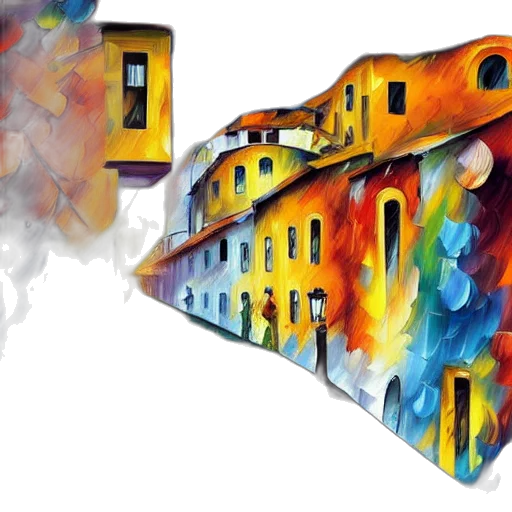 building, watercolor, concept art, photorealistic transparent PNG cut-out