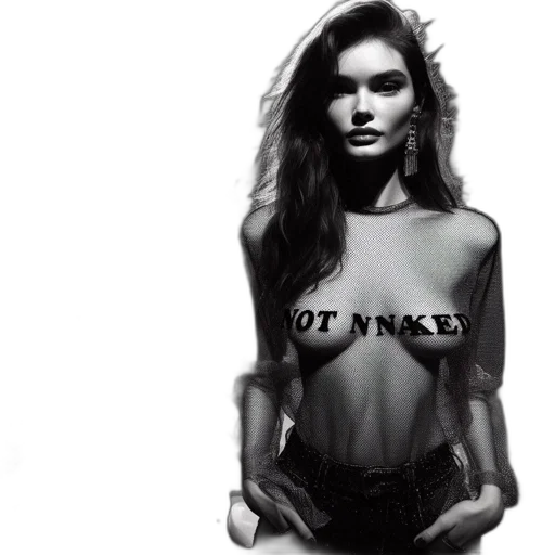 dress, photorealistic, woman, models, sheer, top, phrase, not transparent PNG cut-out