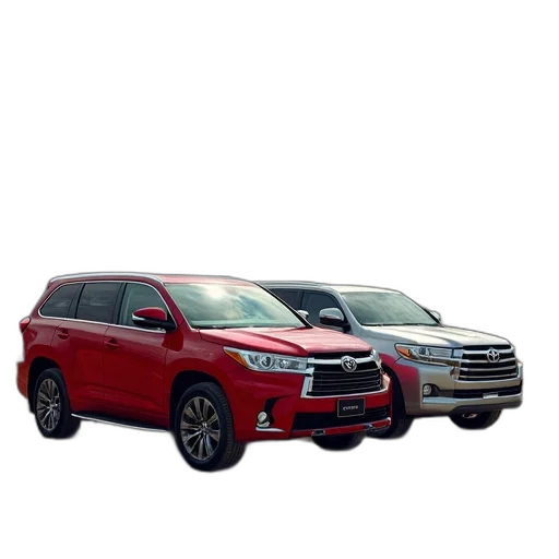 car, red, toyota, highland transparent PNG cut-out