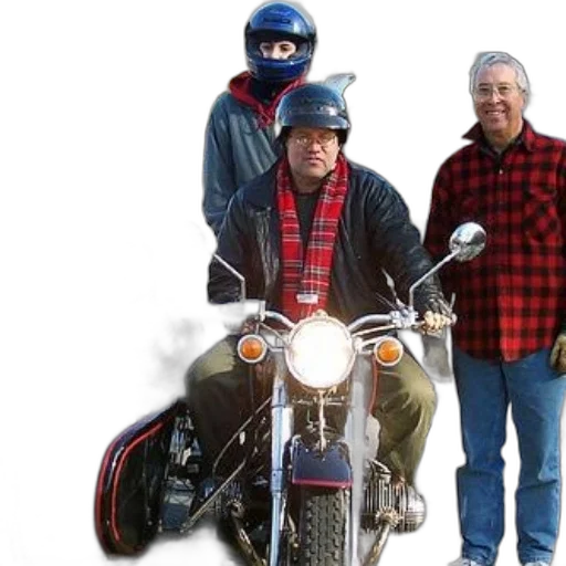 group, people, including, one, motorcycle, sidecar, pose, photo transparent PNG cut-out