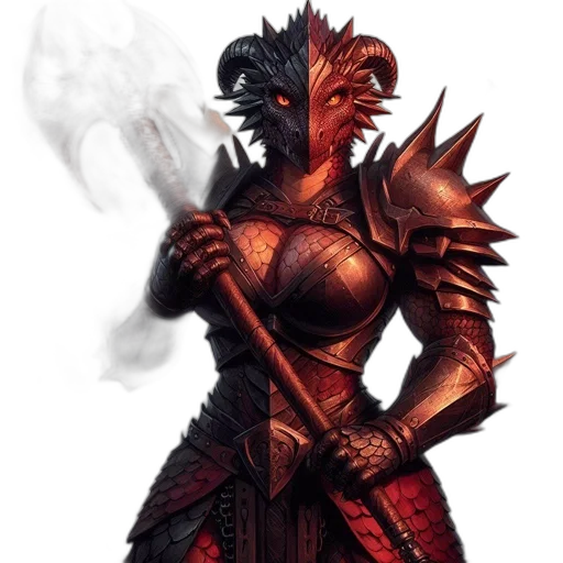 dragon, staff, fantasy art, concept art, pixel art, comic book art, red, dark transparent PNG cut-out