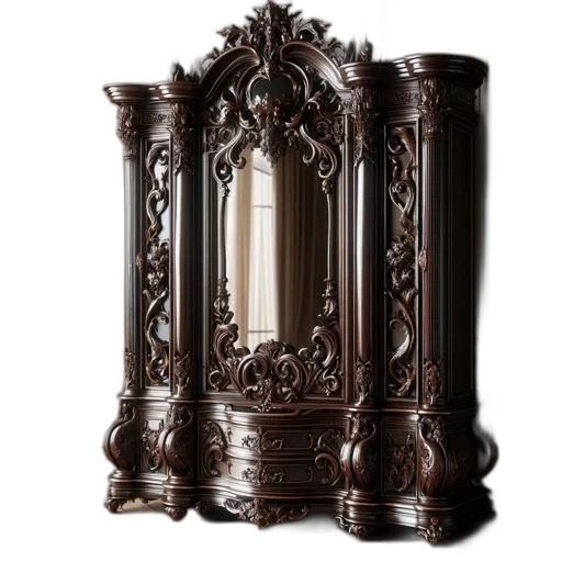 furniture, crown, jewelry, staff, 3d render, photorealistic, elaborate, wooden transparent PNG cut-out