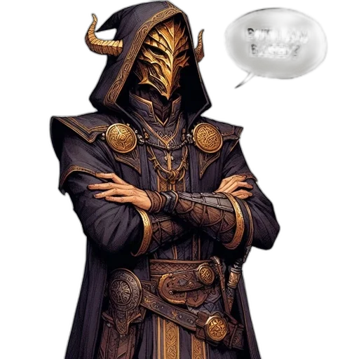 mask, staff, face, concept art, fantasy art, pixel art, comic book art, dark transparent PNG cut-out