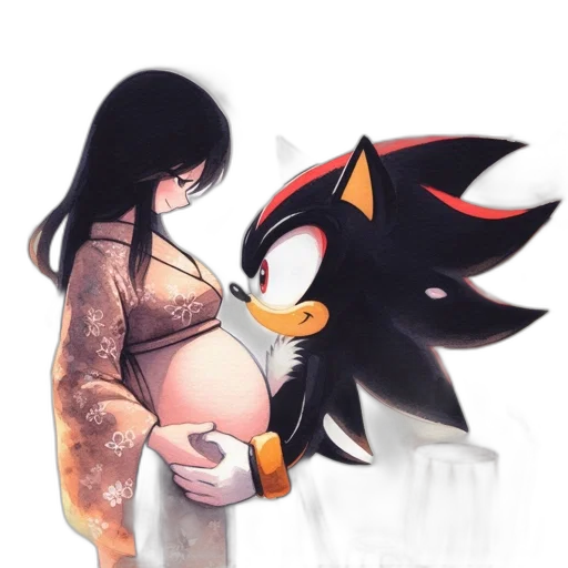 pixel art, concept art, watercolor, fantasy art, fire, monochrome, dark, pregnant transparent PNG cut-out