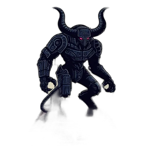 creature, robot, mask, concept art, 3d render, fantasy art, comic book art, dark transparent PNG cut-out