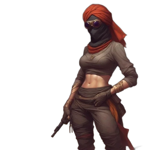 weapon, mask, staff, jacket, concept art, fantasy art, cyberpunk, pixel art transparent PNG cut-out