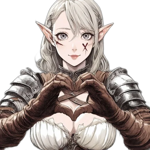 weapon, fantasy art, pixel art, concept art, anime, monochrome, armored, female transparent PNG cut-out