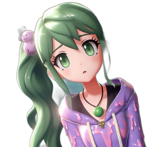 staff, face, dress, weapon, anime, pixel art, 3d render, cartoon transparent PNG cut-out