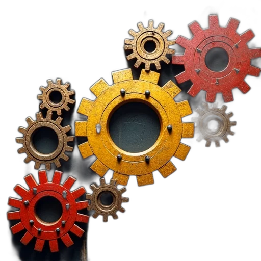 jewelry, 3d render, gears, canvas transparent PNG cut-out