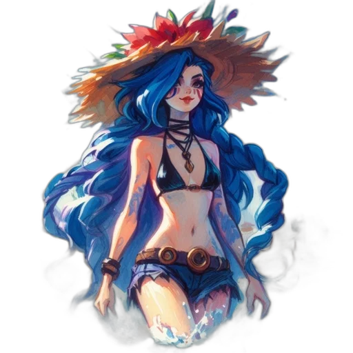 dress, hair, fantasy art, concept art, pixel art, watercolor, blue, colorful transparent PNG cut-out