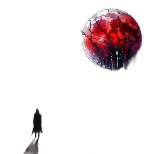 umbrella, robot, creature, staff, concept art, cyberpunk, 3d render, comic book art transparent PNG cut-out