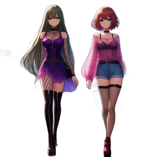 dress, 3d render, concept art, fantasy art, vaporwave, dark, pastel, colorful transparent PNG cut-out