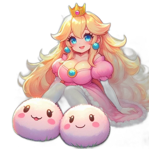 crown, pixel art, concept art, watercolor, fantasy art, pastel, blonde, princess transparent PNG cut-out