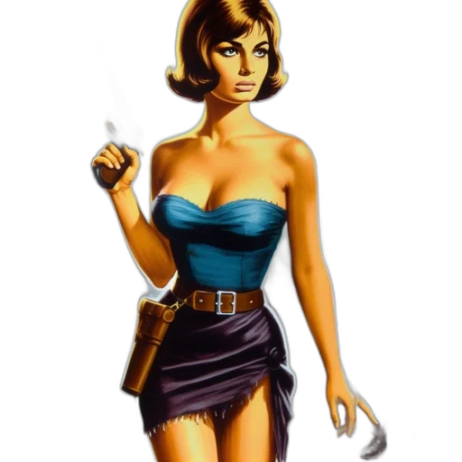 dress, staff, weapon, comic book art, concept art, fantasy art, cartoon, woman transparent PNG cut-out