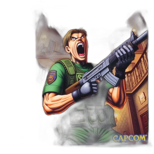 weapon, concept art, pixel art, comic book art, cartoon, resident, evil, game transparent PNG cut-out