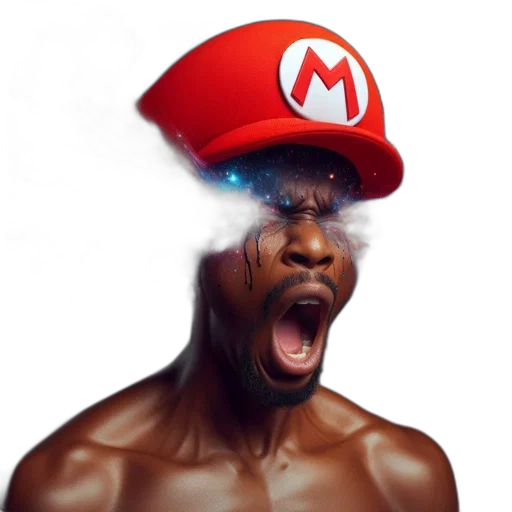 hat, face, creature, mask, concept art, pixel art, photorealistic, 3d render transparent PNG cut-out