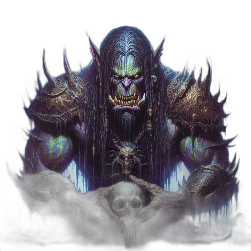 creature, face, fantasy art, concept art, pixel art, comic book art, dark, imposing transparent PNG cut-out