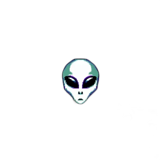 creature, face, robot, mask, pixel art, vaporwave, concept art, 3d render transparent PNG cut-out