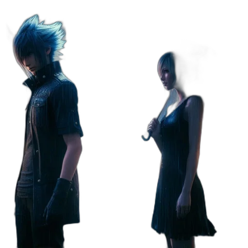 dress, hair, jacket, concept art, 3d render, cyberpunk, photorealistic, outer space transparent PNG cut-out