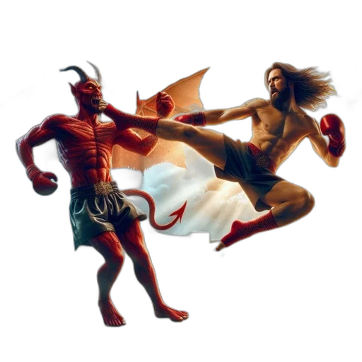 concept art, fantasy art, comic book art, pixel art, fire, boxing, arena, muscular transparent PNG cut-out