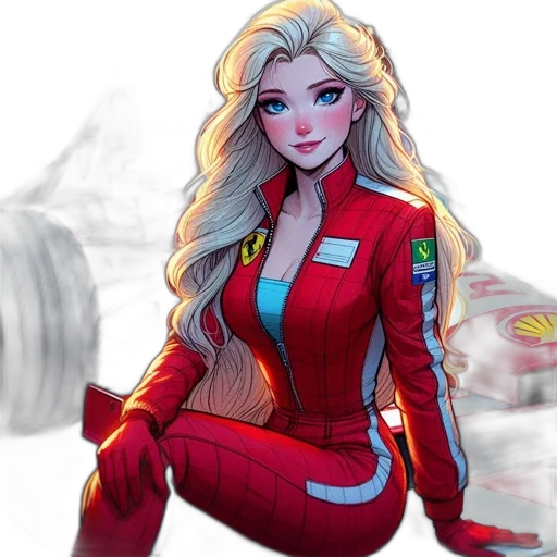 jacket, comic book art, concept art, cartoon, fantasy art, red, female, animated transparent PNG cut-out