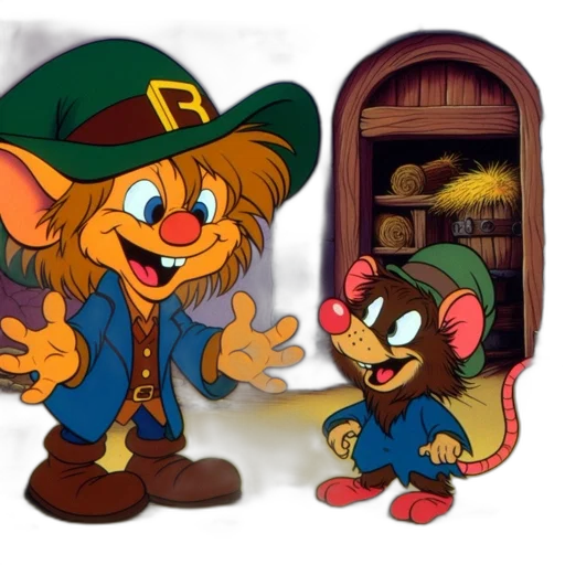 concept art, cartoon, 3d render, comic book art, two, animated, characters, one transparent PNG cut-out