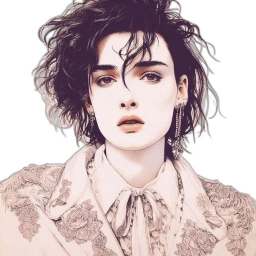 jacket, hair, face, dress, photorealistic, watercolor, cartoon, fantasy art transparent PNG cut-out