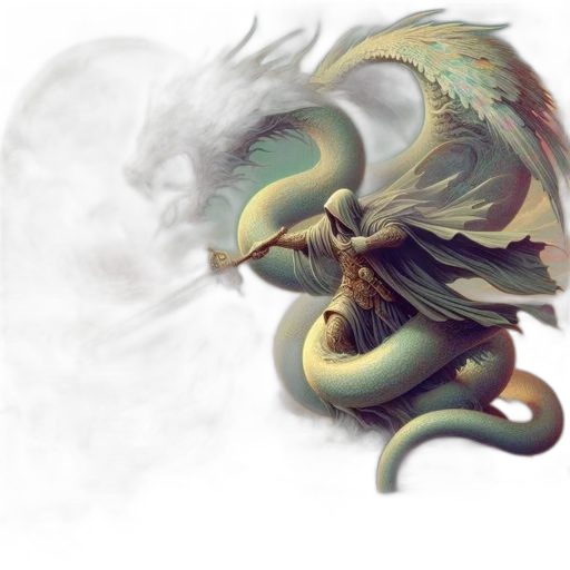 dragon, staff, sword, weapon, fantasy art, concept art, photorealistic, pixel art transparent PNG cut-out