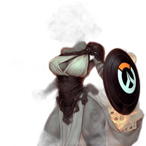 mask, hat, staff, robot, concept art, fantasy art, cyberpunk, comic book art transparent PNG cut-out