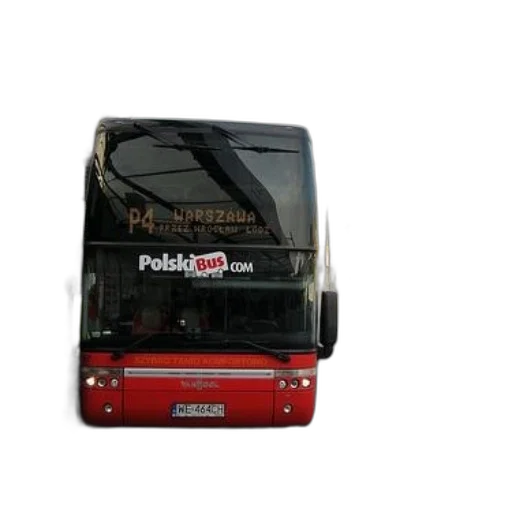 3d render, photorealistic, red, bus, website, polskibus, com, front transparent PNG cut-out
