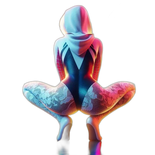 dress, robot, jacket, flower, concept art, pixel art, 3d render, vaporwave transparent PNG cut-out