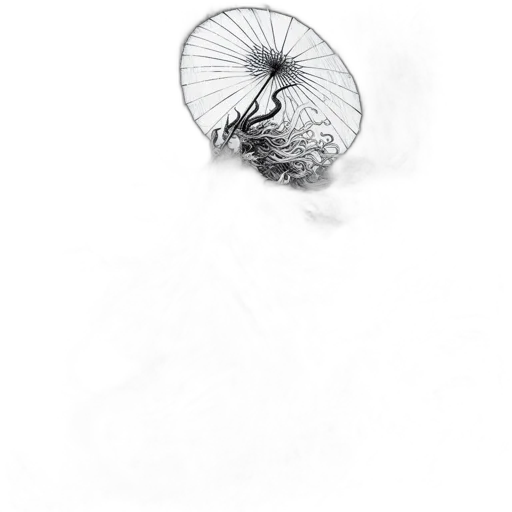umbrella, hair, hat, animal, photorealistic, concept art, pencil sketch, fantasy art transparent PNG cut-out