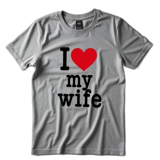 plain, grey, t-shirt, phrase, love, wife, printed transparent PNG cut-out