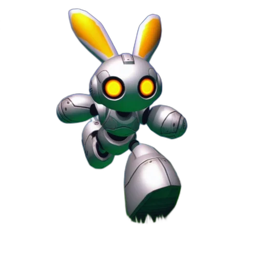 robot, animal, creature, weapon, concept art, 3d render, pixel art, vivid transparent PNG cut-out