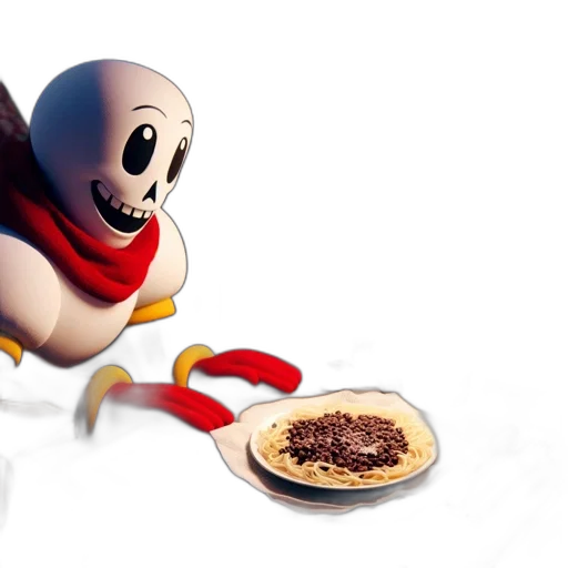 food, robot, creature, 3d render, concept art, cartoon, comic book art, during transparent PNG cut-out