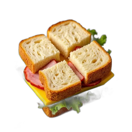 food, animal, weapon, crown, 3d render, photorealistic, sandwich, lettuce transparent PNG cut-out