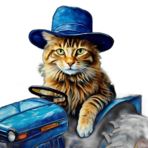 hat, car, animal, robot, photorealistic, oil painting, fantasy art, concept art transparent PNG cut-out