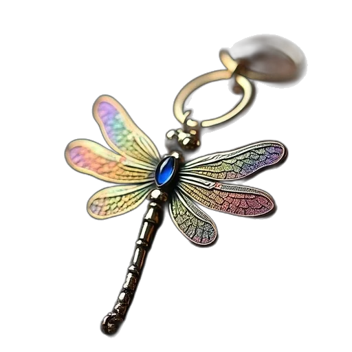 jewelry, staff, umbrella, dragonfly, heart, keyring transparent PNG cut-out