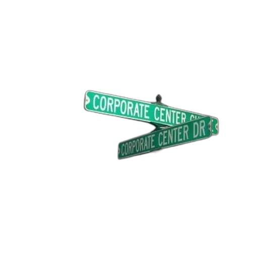 3d render, city street, street, signs, intersection, corporate, center, circle transparent PNG cut-out