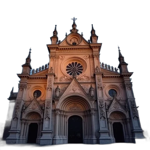 building, crown, staff, 3d render, photorealistic, majestic, cathedral, intricate transparent PNG cut-out