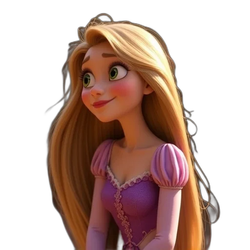 dress, hair, face, crown, 3d render, cartoon, concept art, photorealistic transparent PNG cut-out